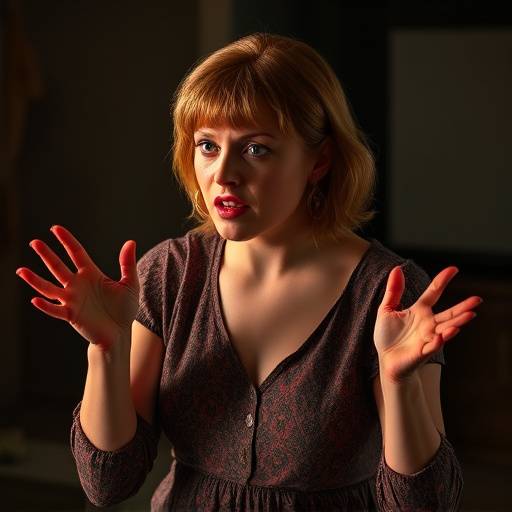 Eleanor Vance demonstrating acting techniques, showing how to express emotions through body language