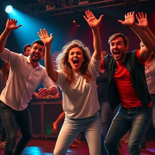 Students performing improvisational acting, showcasing energy and spontaneity